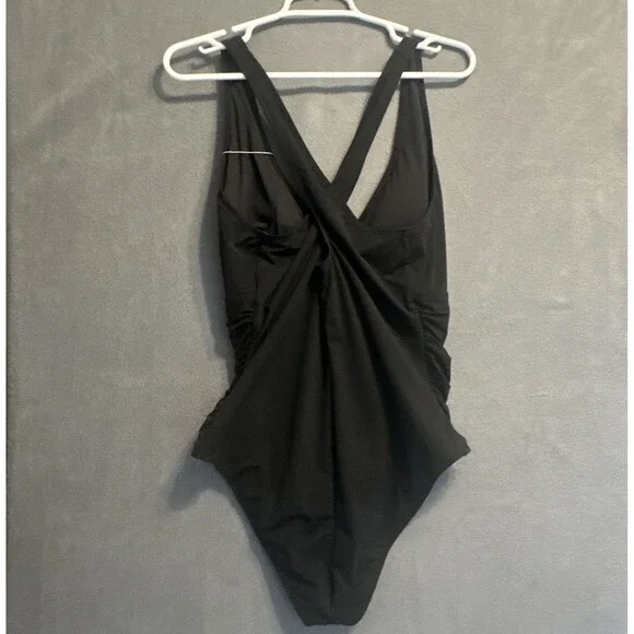 Black Cross-Back Women Swim One Piece - Picture 8 of 14